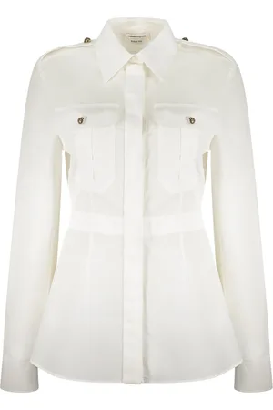 Alexander McQueen Dames, Blouses & Shirts, Wit, Maat: XS Katoen