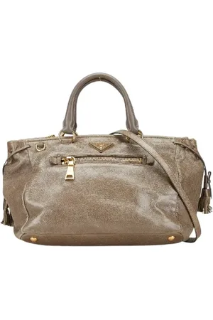 Prada Dames, Pre-owned, Grijs, Maat: ONE Size Leer