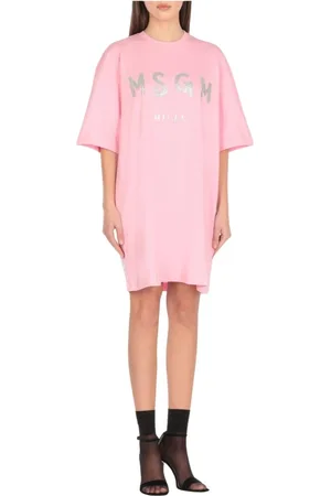 Msgm Dames, Jurken, Roze, Maat: S Katoen