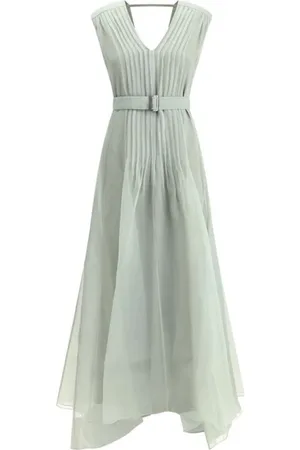 Brunello Cucinelli Dames, Jurken, Groen, Maat: M Zijde