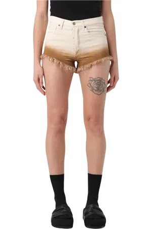 Alanui Dames, Korte broeken, Wit, Maat: W27 Denim