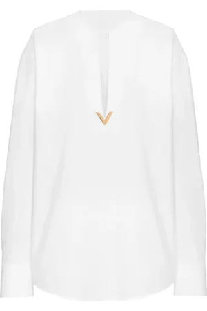 VALENTINO Dames, Blouses & Shirts, Wit, Maat: XS Katoen