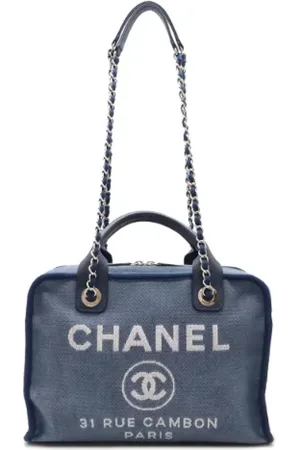 CHANEL Dames, Pre-owned, Blauw, Maat: ONE Size Leer