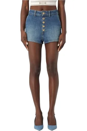 Elisabetta Franchi Dames, Korte broeken, Blauw, Maat: W28 Denim