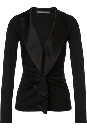 Alberta Ferretti Dames, Tops, Zwart, Maat: L Wol