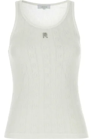 Paco rabanne Dames, Tops, Wit, Maat: XS Katoen