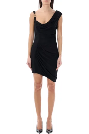 VERSACE Dames, Jurken, Zwart, Maat: XS Satijn