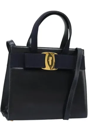 Salvatore Ferragamo Dames, Pre-owned, Zwart, Maat: ONE Size Leer