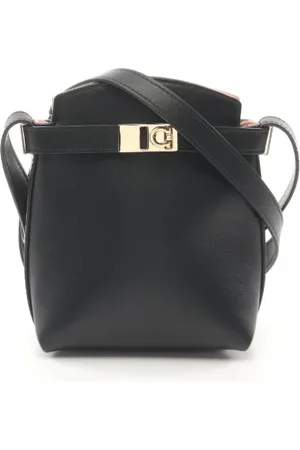 Salvatore Ferragamo Dames, Pre-owned, Zwart, Maat: ONE Size Leer