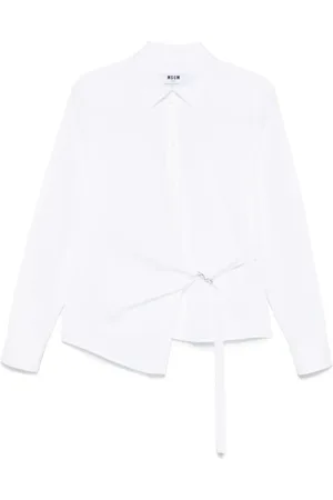 Msgm Dames, Blouses & Shirts, Wit, Maat: XS Katoen