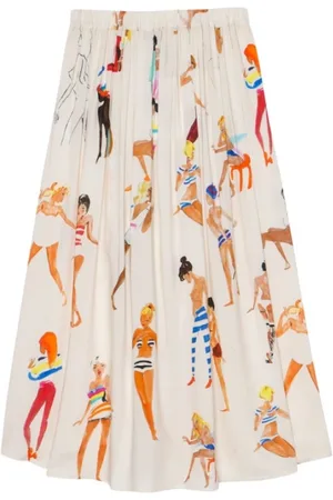 G.KERO Dames, Rokken, Wit, Maat: M Viscose