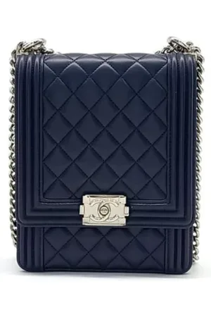 CHANEL Dames, Pre-owned, Blauw, Maat: ONE Size Leer