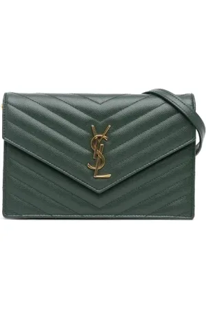 Saint Laurent Dames, Pre-owned, Groen, Maat: ONE Size Leer