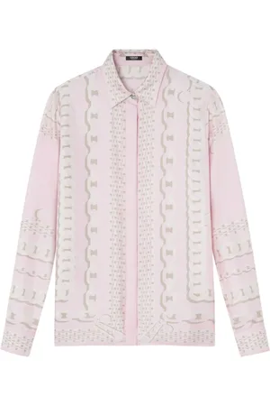VERSACE Dames, Blouses & Shirts, Roze, Maat: S Zijde