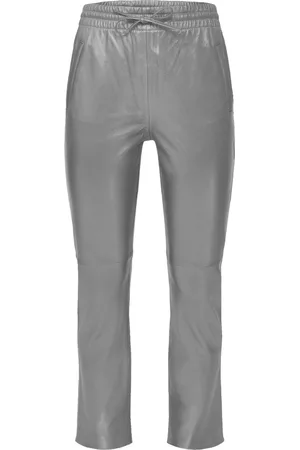 Oakwood Dames, Broeken, Grijs, Maat: XS Leer