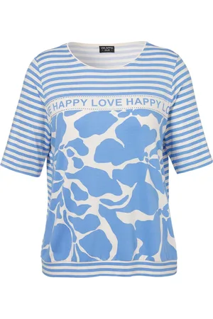 Via Appia Due Dames, Tops, Blauw, Maat: 5XL Viscose