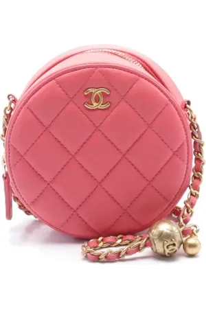 CHANEL Dames, Pre-owned, Roze, Maat: ONE Size Leer
