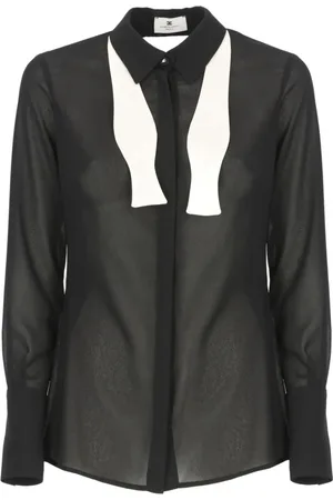 Elisabetta Franchi Dames, Blouses & Shirts, Zwart, Maat: XL Zijde