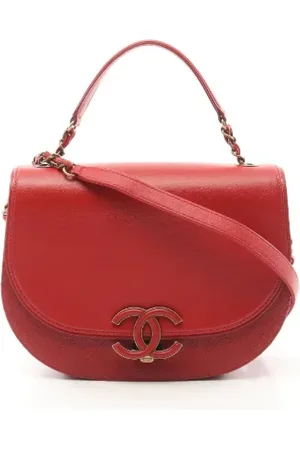 CHANEL Dames, Pre-owned, Rood, Maat: ONE Size Leer