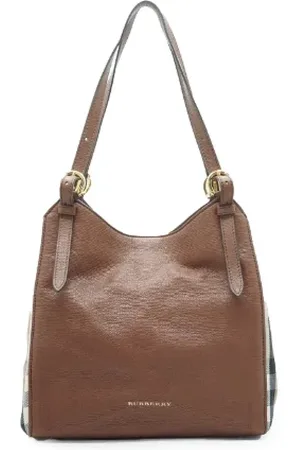 Burberry Dames, Pre-owned, Bruin, Maat: ONE Size Leer