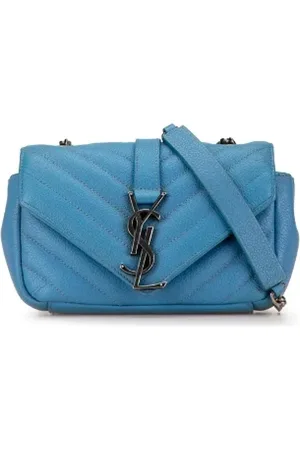 Saint Laurent Dames, Pre-owned, Blauw, Maat: ONE Size Leer