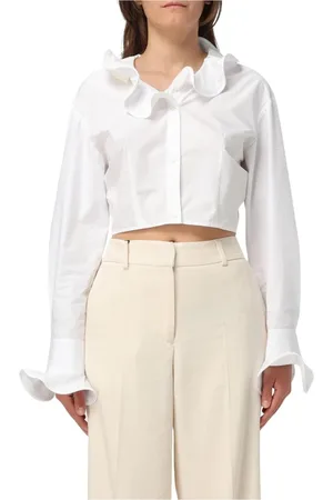 Msgm Dames, Blouses & Shirts, Wit, Maat: S Katoen