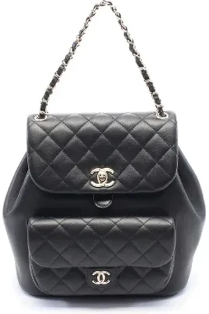 CHANEL Dames, Pre-owned, Zwart, Maat: ONE Size Leer