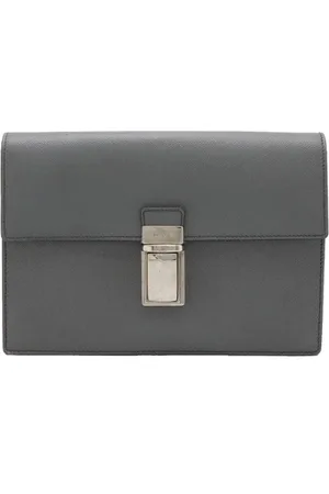 Prada Dames, Pre-owned, Grijs, Maat: ONE Size Leer