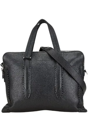 Salvatore Ferragamo Dames, Pre-owned, Zwart, Maat: ONE Size Leer