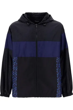 VERSACE Heren, Jassen, Blauw, Maat: L Poliester