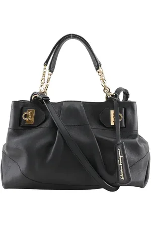 Salvatore Ferragamo Dames, Pre-owned, Zwart, Maat: ONE Size Leer
