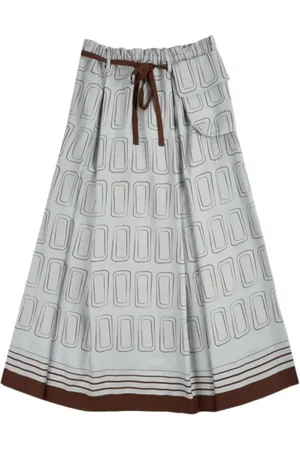 Incotex Dames, Rokken, Grijs, Maat: XS Viscose