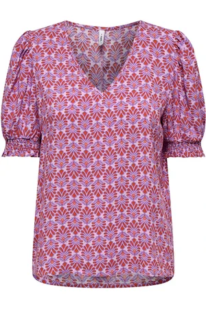 ONLY Dames, Blouses & Shirts, Paars, Maat: S Viscose
