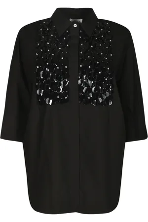 P.A.R.O.S.H. Dames, Blouses & Shirts, Zwart, Maat: L