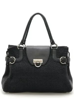 Salvatore Ferragamo Dames, Pre-owned, Zwart, Maat: ONE Size Leer