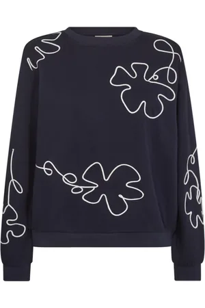 Freequent Dames, Sweatshirts & Hoodies, Blauw, Maat: L Katoen