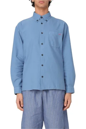 A.P.C. Heren, Overhemden, Blauw, Maat: M Katoen