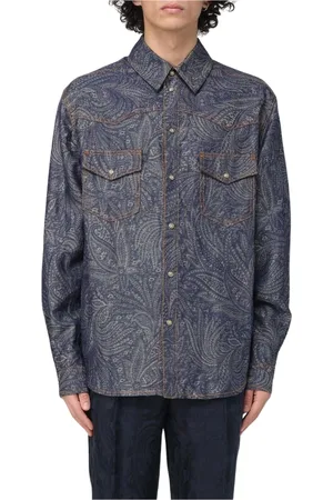 Etro Heren, Overhemden, Blauw, Maat: S Denim