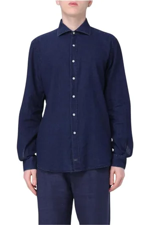 FAY Heren, Overhemden, Blauw, Maat: L Denim