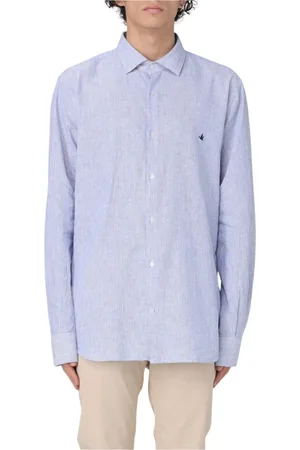 BROOKSFIELD Heren, Overhemden, Blauw, Maat: 2XL Linnen