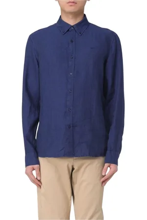 Michael Kors Heren, Overhemden, Blauw, Maat: M Linnen