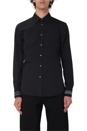 Alexander McQueen Heren, Overhemden, Zwart, Maat: M Katoen