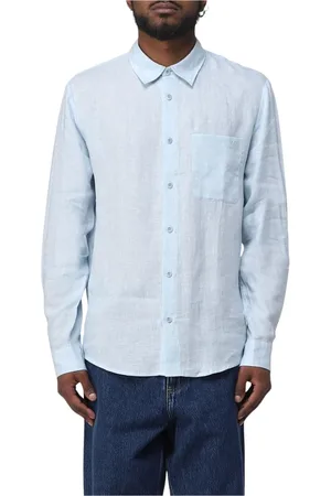 A.P.C. Heren, Overhemden, Blauw, Maat: L Linnen
