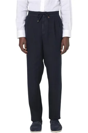 Brunello Cucinelli Heren, Broeken, Blauw, Maat: L Linnen