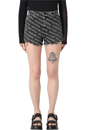 Alexander Wang Dames, Korte broeken, Grijs, Maat: W27 Denim