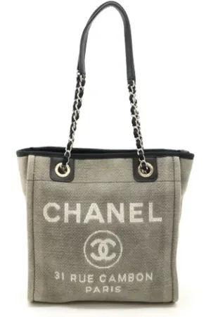CHANEL Dames, Pre-owned, Grijs, Maat: ONE Size Leer