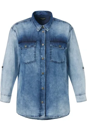 Via Appia Due Dames, Blouses & Shirts, Blauw, Maat: 2XL Denim