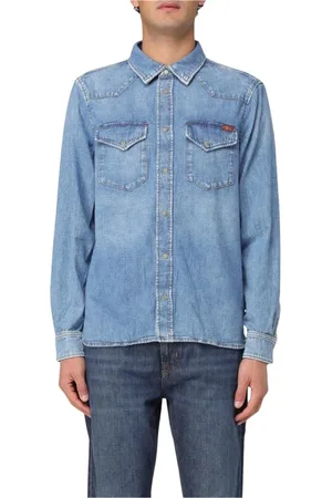 7 for all Mankind Heren, Overhemden, Blauw, Maat: S Denim