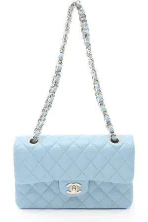 CHANEL Dames, Pre-owned, Blauw, Maat: ONE Size Leer