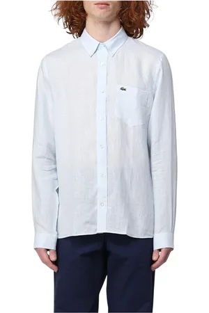 Lacoste Heren, Overhemden, Blauw, Maat: 2XL Linnen